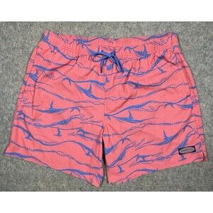 Vineyard Vines Swim Trunks Salmon Blue Print Mesh Lined Pockets Size XL
